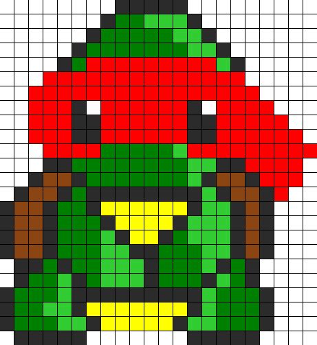 Kawaii Teenage Mutant Ninja Turtle Perler Bead Pattern Bead Sprites