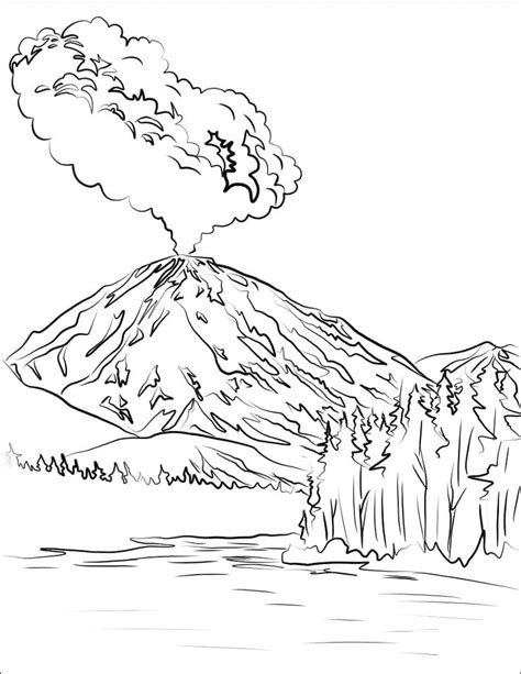 Coloriage Volcan 1 Dessin Gratuit à Imprimer