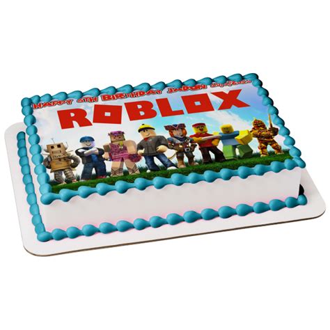 Roblox Cake Topper Roblox Edible Image Roblox Party Custom Cake Topper