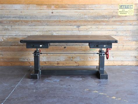 Crank Sit Stand Desk Vintage Industrial Furniture