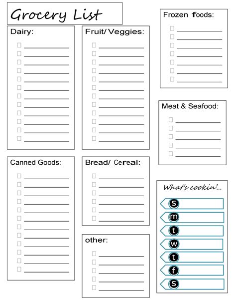 40 Printable Grocery List Templates Shopping List ᐅ TemplateLab