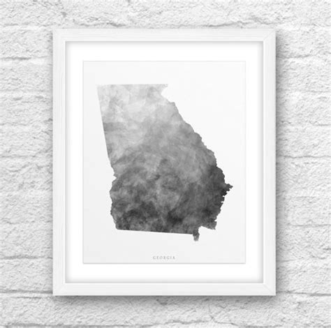 Georgia Map Georgia Print Georgia Art Georgia State Etsy