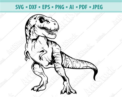 Eps Dinosaur Silhouette Cut Files Png Tyrannosaurus Svg Dinosaur