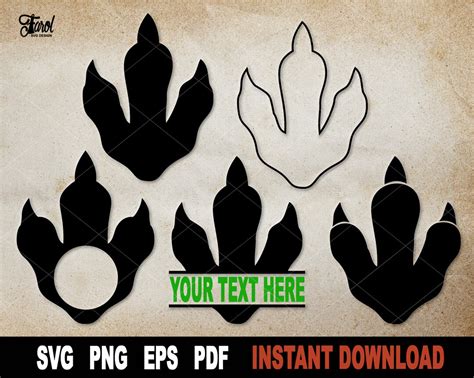 Dinosaur Footprint Svg Bundle Dinosaur Svg Cut File Cricut Silhouette