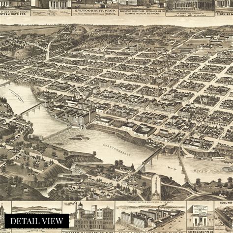 1886 Columbus Georgia Map Vintage Columbus Ga Map Old Map Etsy