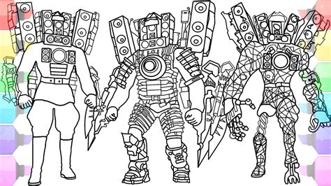 Skibidi Toilet Coloring Pages Color Titans Speakerman And Corrupted