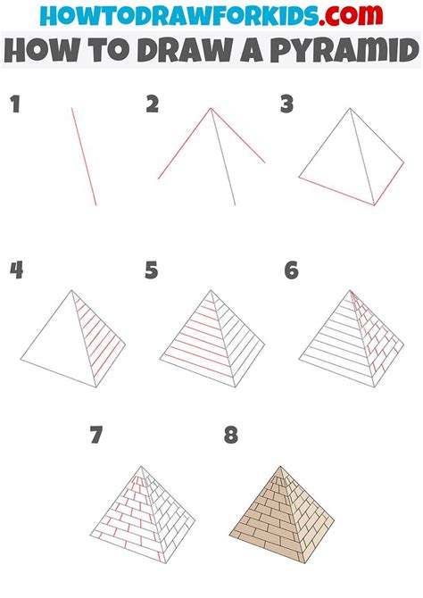 How To Draw A Pyramid Step By Step Pyramids Easy Drawings Drawings