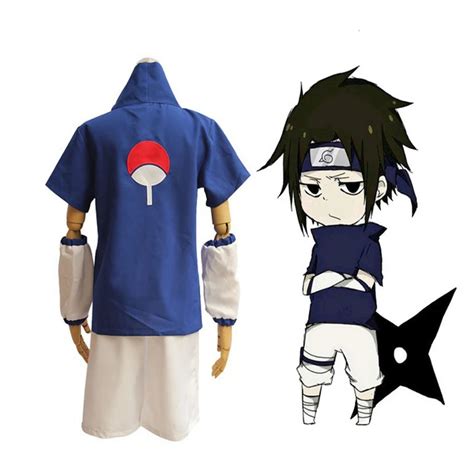 Japanese Anime Naruto Uchiha Sasuke Cosplay Uniform Suit Mens