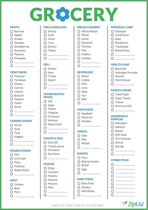 Printable Grocery List Templates In PDF WORDFREE