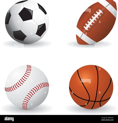 Set Of Detailed Sports Balls Stock Vector Image And Art Alamy