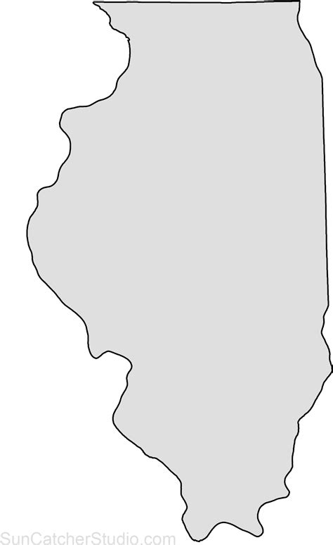 Illinois Map Outline Shape State Stencil Clip Art Scroll Illinois