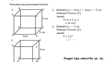 Cara Menghitung Volume Gabungan Bangun Ruang Kubus Dan Balok Contoh