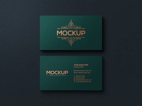 Premium Psd Modern And Luxury Business Card Mockup With Embossed Effect