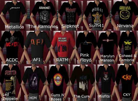 Mod The Sims 17 New Rock Band Tees I Made