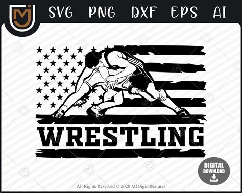 Wrestling Svg File Usa Flag Sports Svg Wrestler Svg Cut Etsy Israel