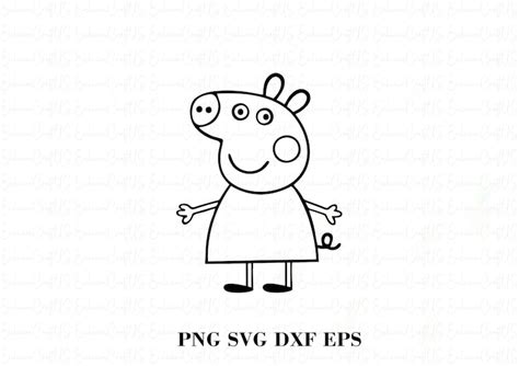 Peppa Pig Silhouette Svgpngdxfeps Etsy