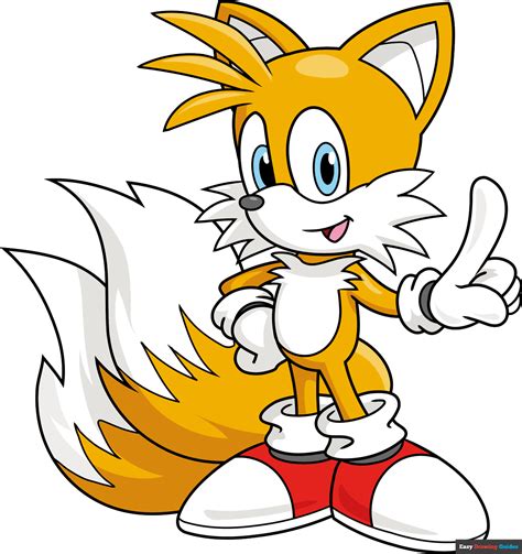 How To Draw Miles Tails Prower From Sonic The Hedgehog Really Easy