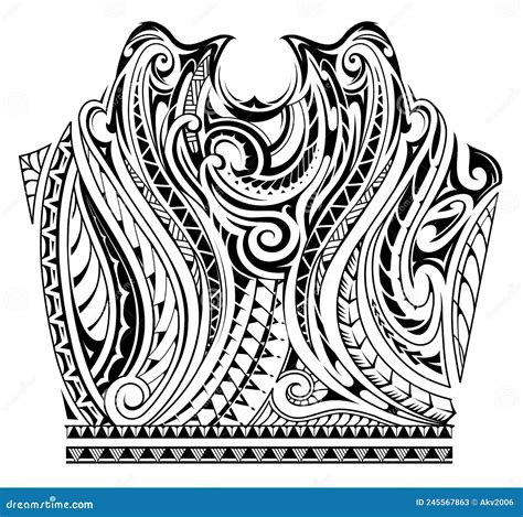 Sleeve Tattoo In Maori Ethnic Style Cartoon Vector CartoonDealer