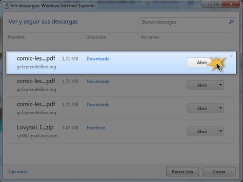 Internet Explorer 9 Descargar Y Administrar Descargas