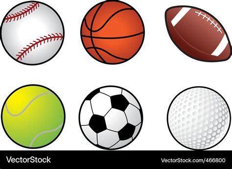 Sports Balls Royalty Free Vector Image Vectorstock