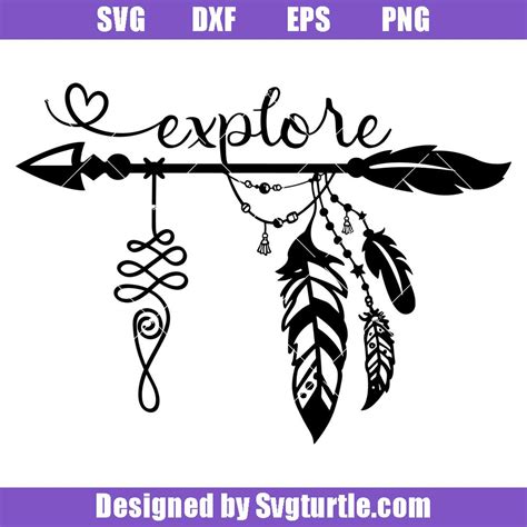 Arrow And Feather Svg Boho Svg Arrow Silhouette Dxf 51 OFF