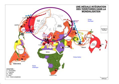 Diagramme de Une inégale intégration des territoires dans la