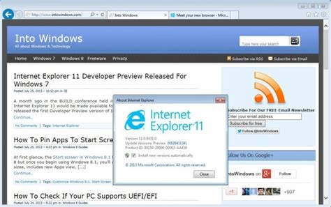 Internet Explorer 11 Dp Released For Windows 7