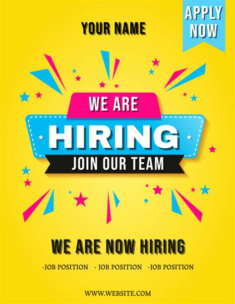 We Are Hiring Flyer Template Postermywall