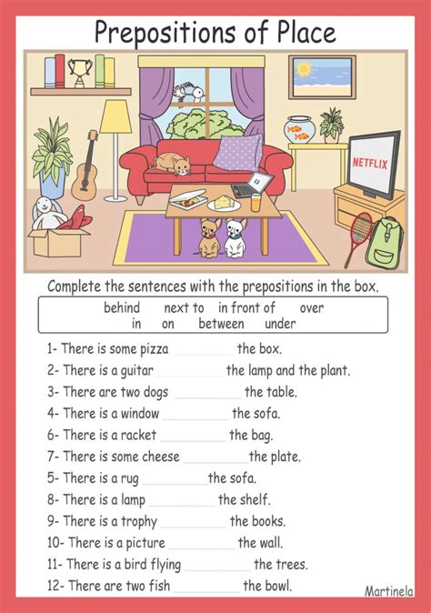 Prepositions Of Place 1ESO Worksheet