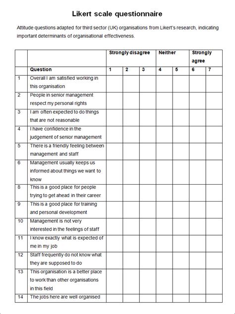 11 Likert Scale Templates Free Sample Example Format Free