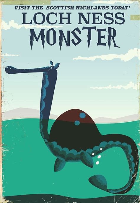 Loch Ness Monster Vintage Childrens Book Travel Poster Photographic