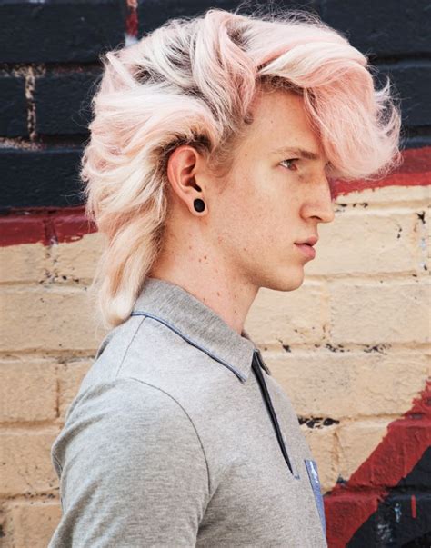 The hair is coloured in various shades of pink from a dark shade to lighter shade. All about Hair for Men: PINK HAIR COLOUR FOR MEN