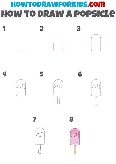 How To Draw A Popsicle Step By Step Drawing Tutorials For Kids Cute