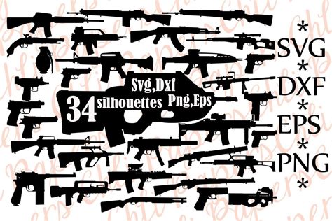 Scrapbooking Gun Files For Cricut Gun Circle Logo Svg Gun Dxf Gun Svg