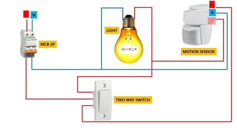 How To Install The Motion Sensor With Two Way Switch 1 Phase Youtube