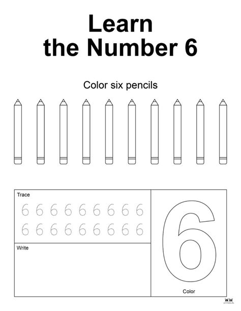 Number 6 Tracing Worksheets 15 Free Pages Printabulls