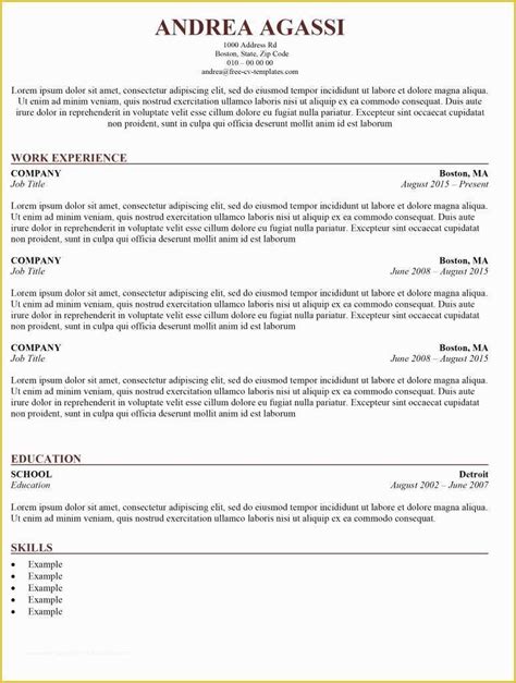 Free Resume Templates No Charge Of Free Resume Builder Line No Cost