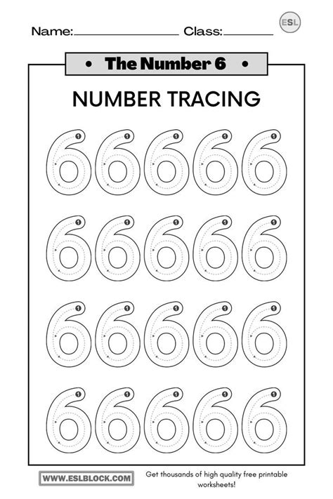 Counting Number 6 Worksheets Printable And Enjoyable Learning