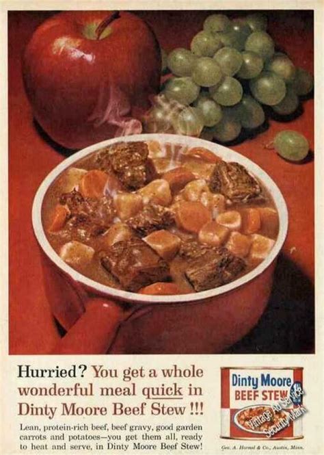 Your tale doesn't have to be about beef stew, but it helps. Dinty Moore Beef Stew Nice Photo (1961) | Dinty moore beef ...