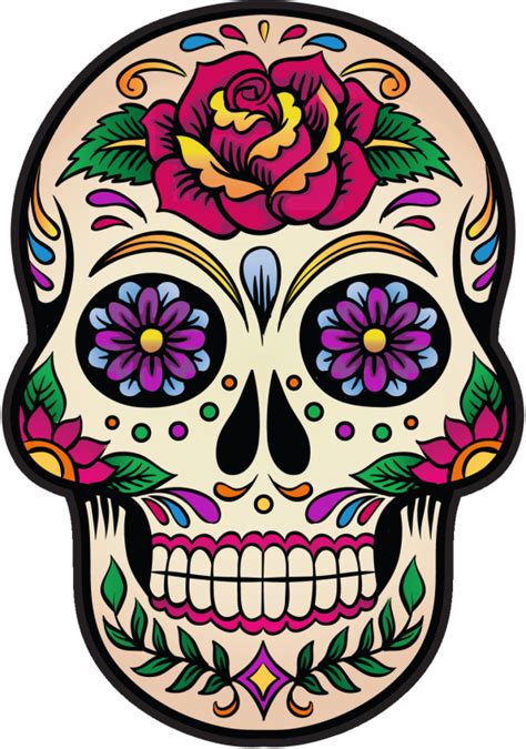 Calavera Tete De Mort Mexicaine 4 Refd7442 Autocollants Stickers