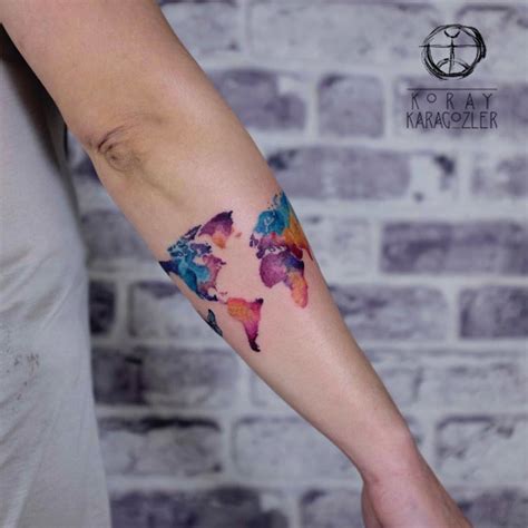 40 World Map Tattoos That Will Ignite Your Inner Travel Bug Tattooblend