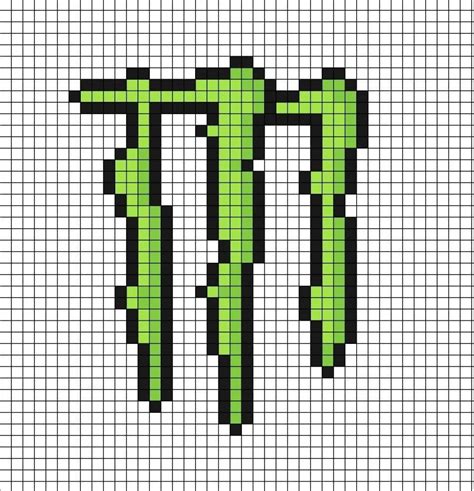 Monster Energy Logo Detailed Pixel Art Easy Pixel Art Pixel Art