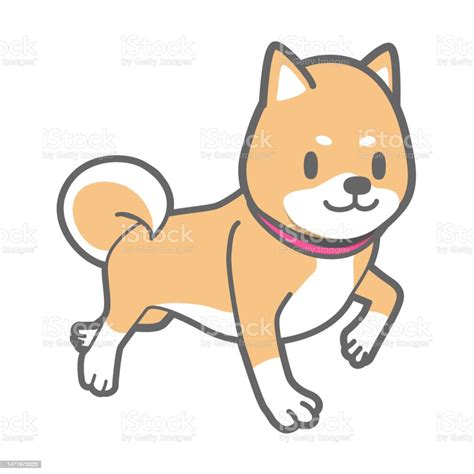 Vector Illustration Of A Shiba Inu Walking Stock Illustration