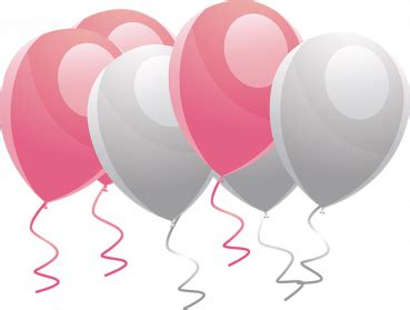 Metallic Pink Balloons PNG Image Background