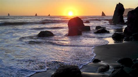 Free Photo Sunset On The Shore Beach Eve Evening Free Download