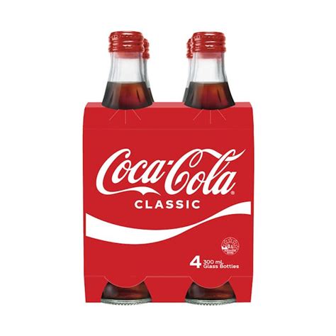 Contains Caffeine Coca Cola Classic Soft Drink Multipack Glass Bottle