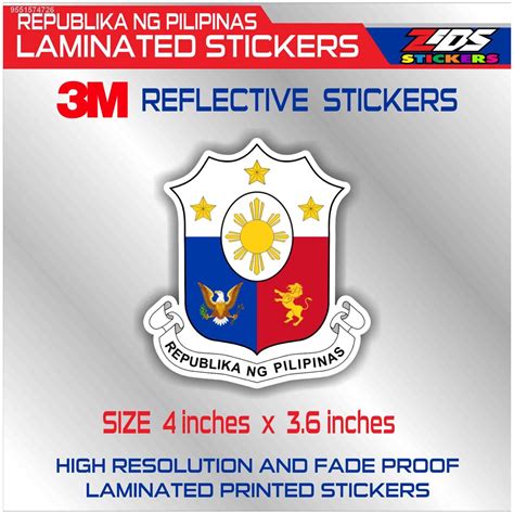 Republika Ng Pilipinas Logo 3m Reflective Stickers For Cars Motorcycle