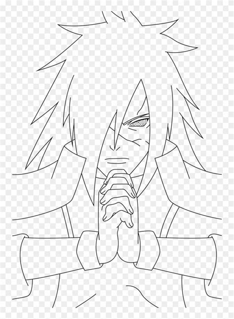 Drawn Naruto Madara Uchiha Madara Lineart Hd Png Download 752x1063