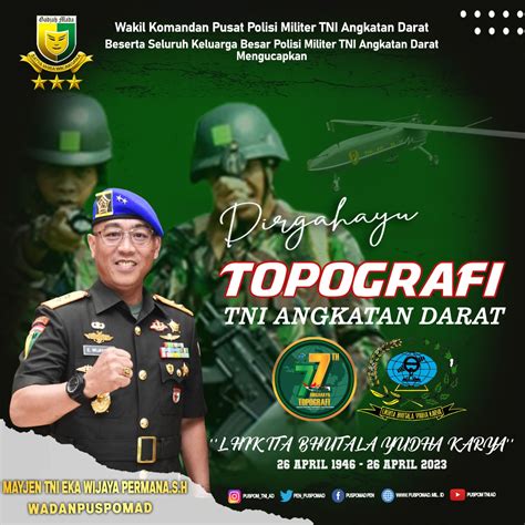 Dirgahayu Topografi Tni Angkatan Darat Pusat Polisi Militer Tni Ad