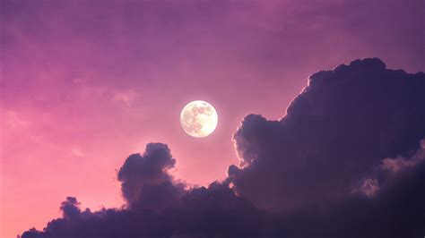 Moon Pink Dusk Clouds 4k Hd Moon Wallpapers Hd Wallpapers Id 68566